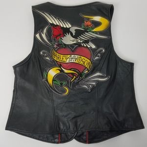Womens Large Harley Davidson Crimson Heart Vest